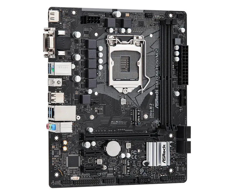 Placă de bază ASRock H470M-HDV/M.2 LGA1200 Micro-ATX