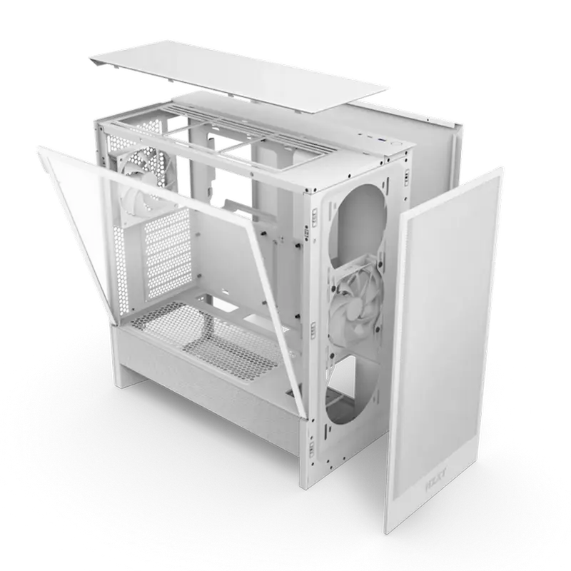 Carcasă PC NZXT H5 Flow Midi-Tower Alb