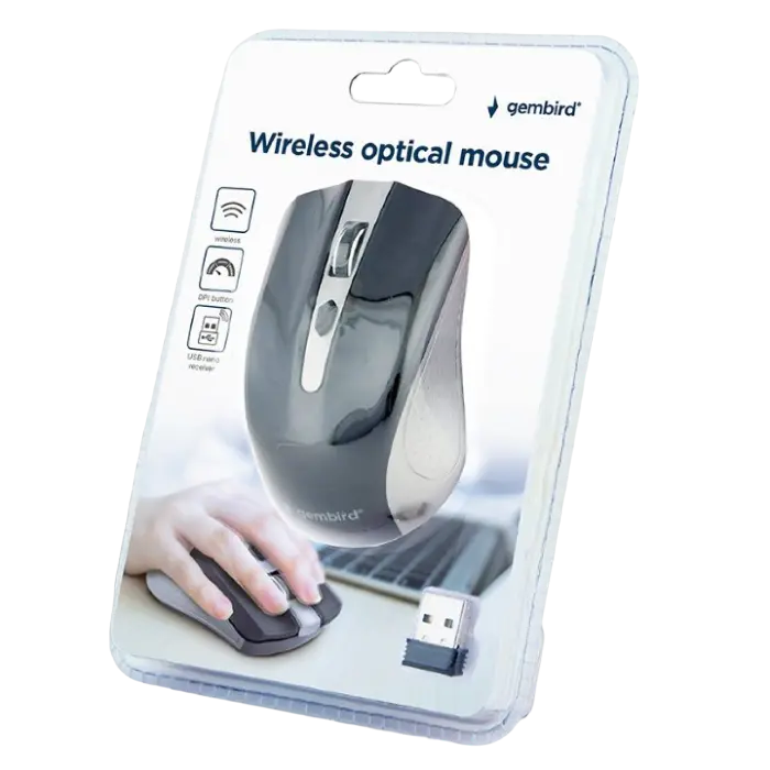 Беcпроводная мышь Gembird MUSW-4B-04-GB Беспроводное Серый/Черный