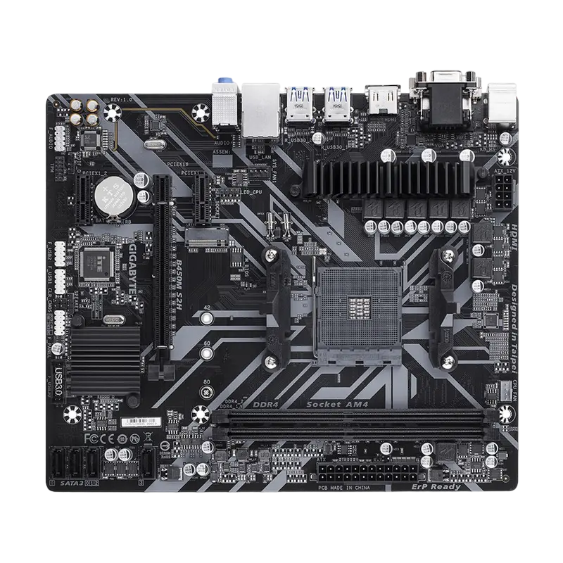 Материнская плата Gigabyte B450M S2H AM4 Micro-ATX