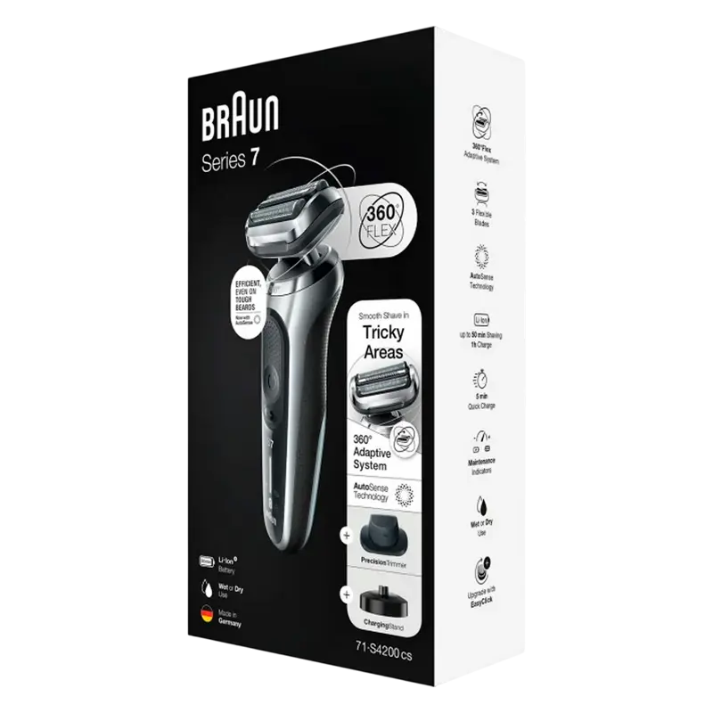 Электробритва мужская Braun Series 7 71-S4200cs Wet & Dry Серебристый | Черный