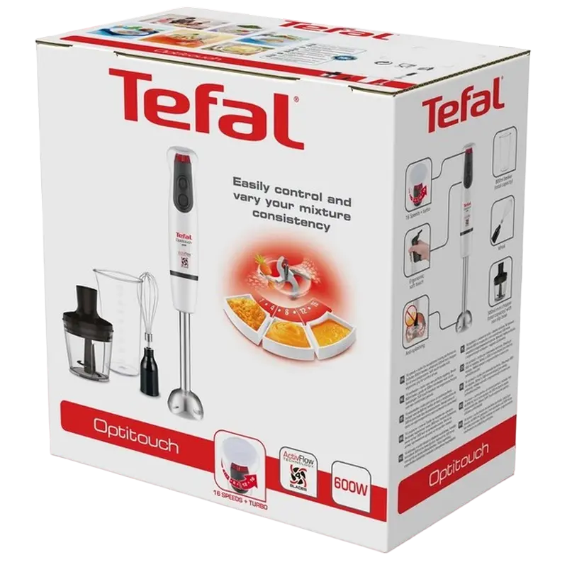 Blender de mână Tefal Optitouch HB833138 Alb
