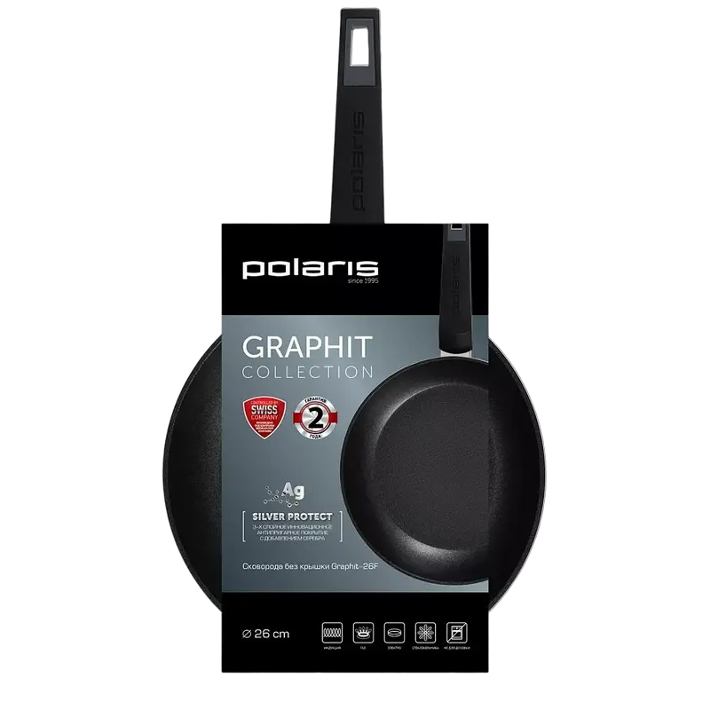 Сковорода Polaris Graphit-26F Graphit Графитовый