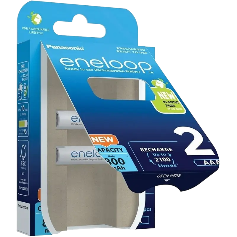 Аккумуляторы Panasonic Eneloop BK-4MCDE/2CP AAA