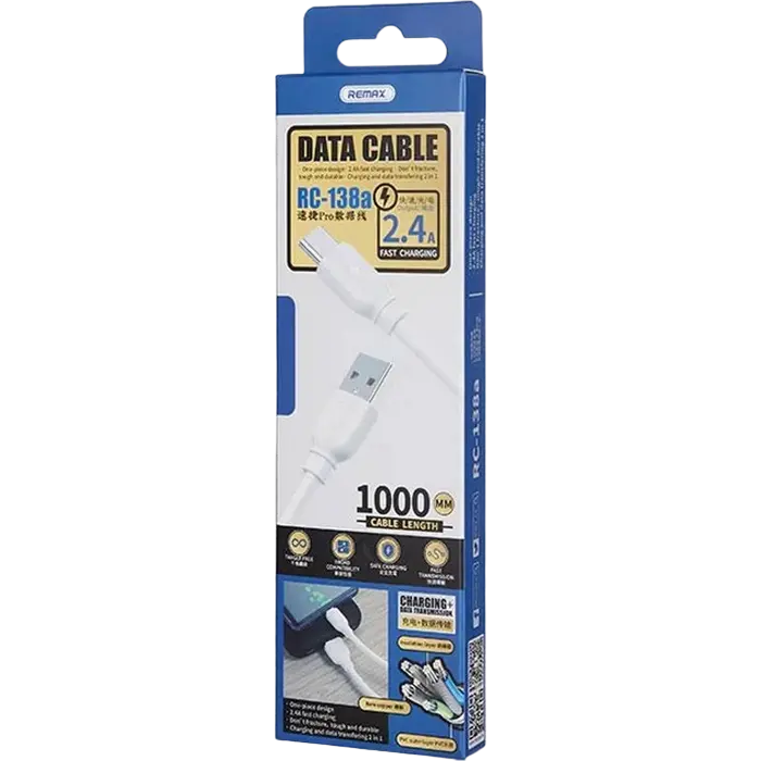 Cable de date Remax RC-138a Alb