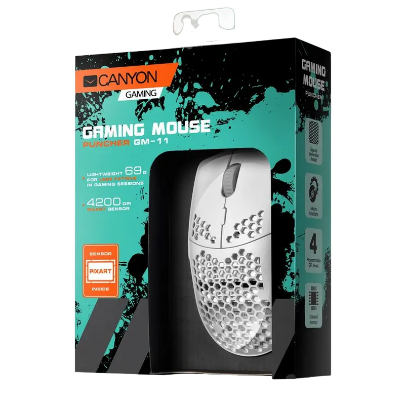 Игровая мышь Canyon GM-11 Проводное Белый