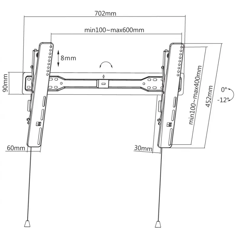 Кронштейн для телевизора Reflecta Slim 70-6040T Серебристый