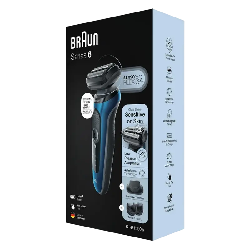 Электробритва мужская Braun Series 6 61-B1500s Wet & Dry Синий