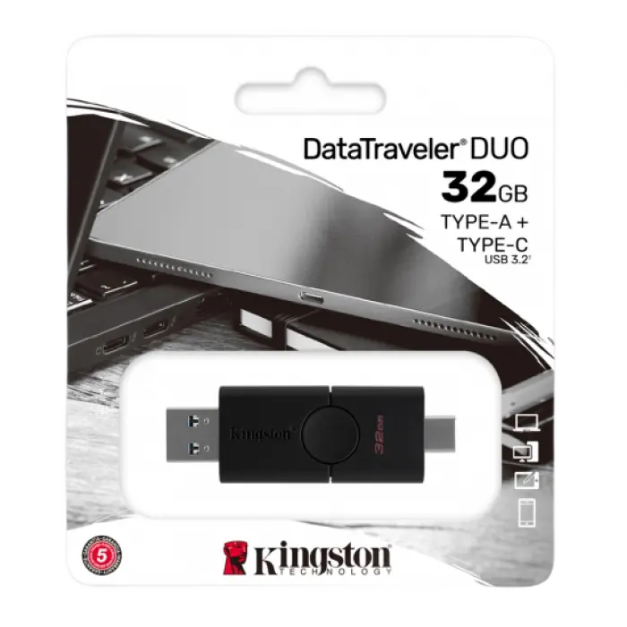 USB Flash накопитель Kingston DataTraveler Duo 32ГБ Чёрный