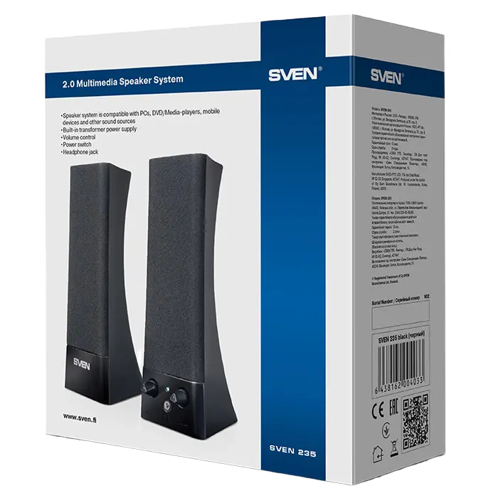 Компьютерные колонки SVEN 235 Черный