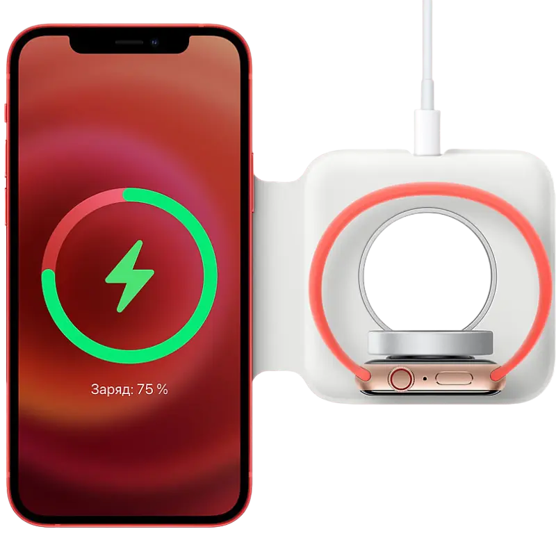 Беспроводная зарядка Apple MagSafe Duo Charger Белый