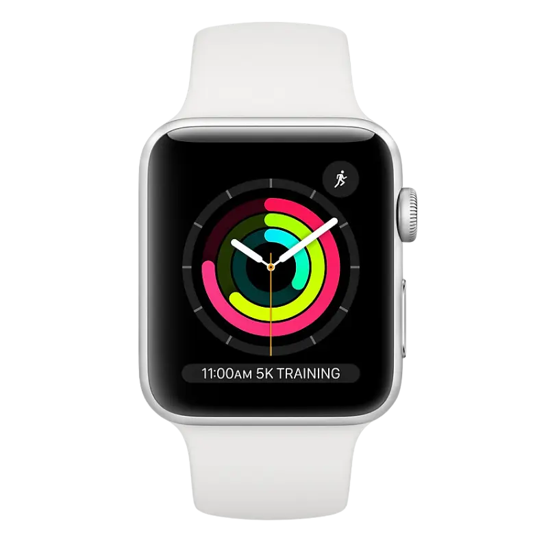 Умные часы Apple Watch Series 3 Серебристый Алюминиевый корпус с Белым спортивным ремешком