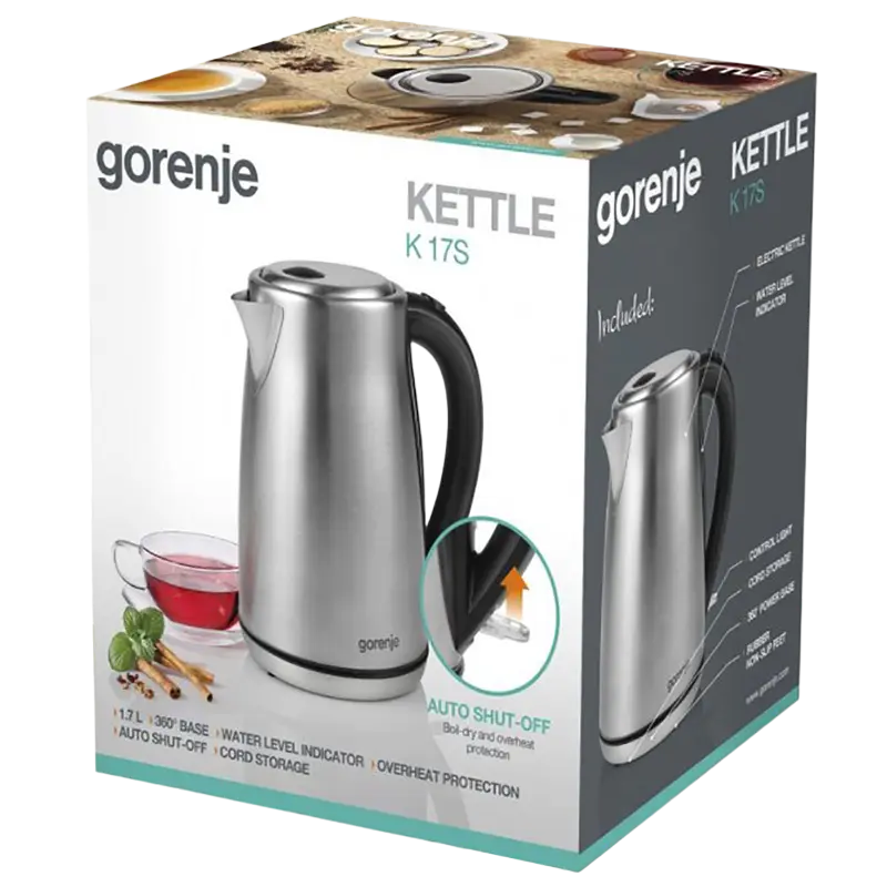 Электрочайник Gorenje K17S Нержавеющая сталь