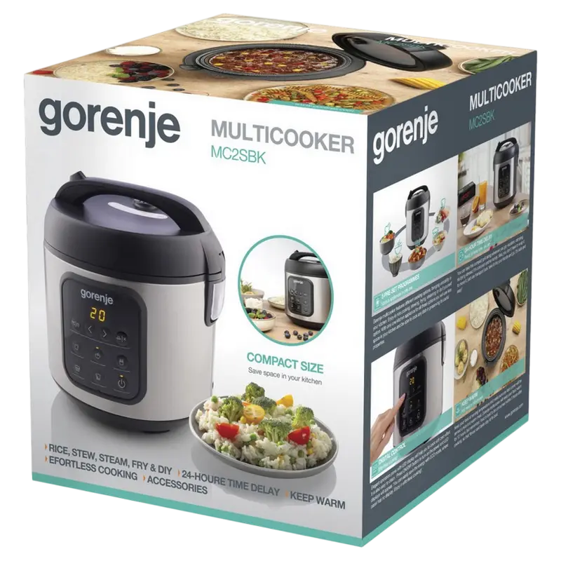 Мультиварка Gorenje MC2SBK Нержавеющая Сталь | Черный