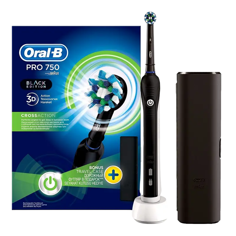 Periuță de dinți electrică Pentru adulți Braun PRO 750 Cross Action Negru