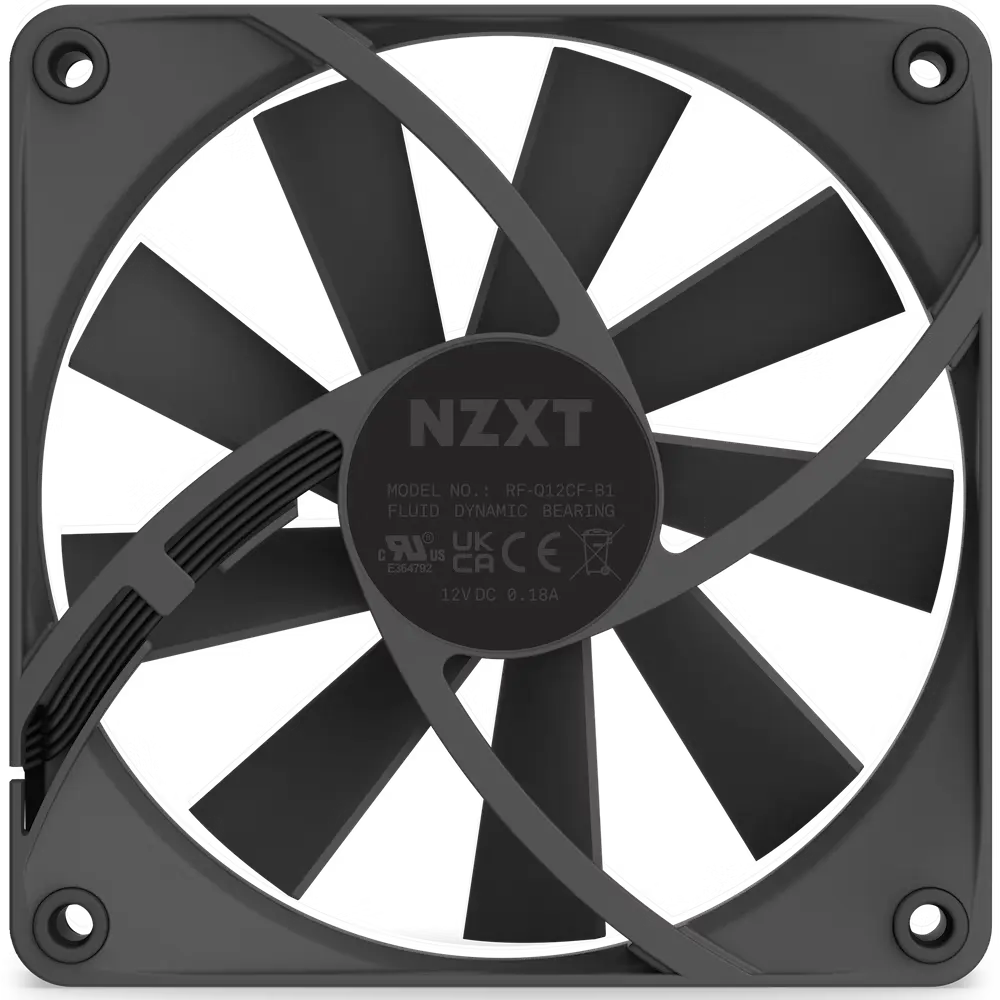 Вентилятор для ПК NZXT F120Q 120 мм Черный