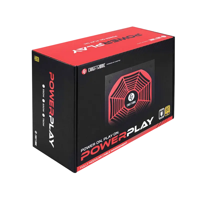 Tip Блок питания для компьютеров Chieftec GPU-750FC PowerPlay Gold Series ATX Черный