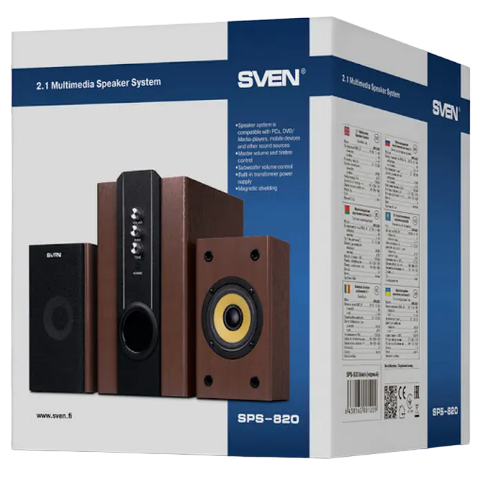 Компьютерные колонки SVEN SPS-820 Коричневый