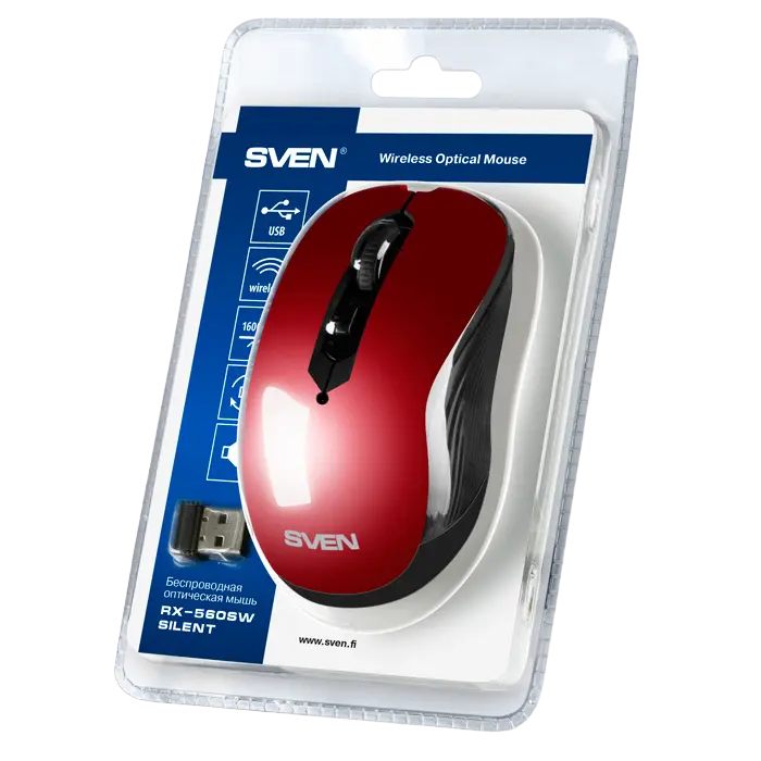 Беcпроводная мышь SVEN RX-560SW Беспроводное Красный
