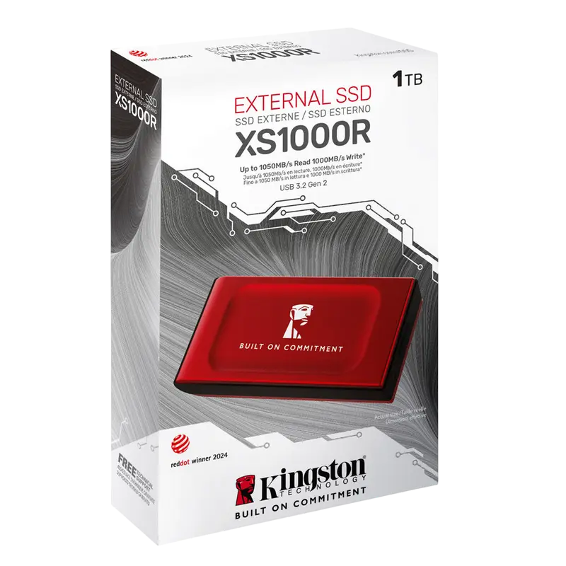 SSD portabil extern Kingston XS1000 BoC 1 TB Roșu