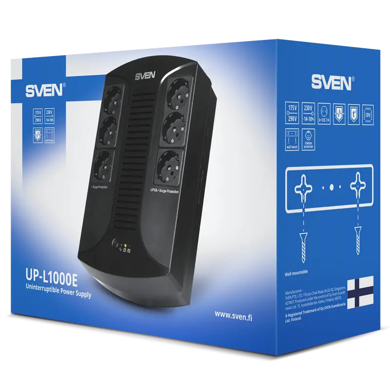Источник бесперебойного питания SVEN UP-L1000E Черный