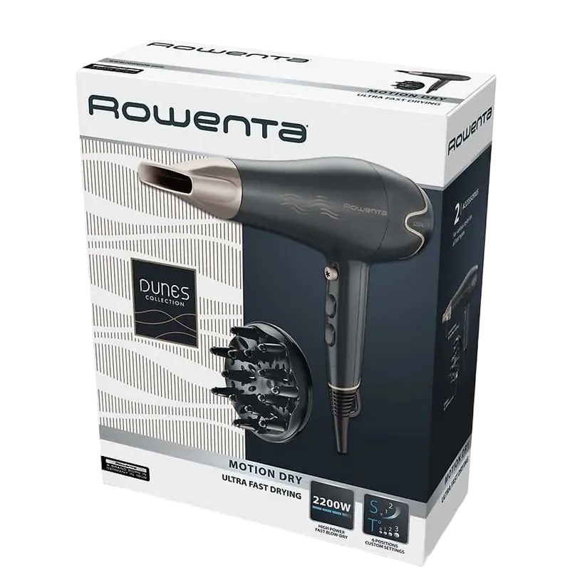 Фен Rowenta Motion Dry Черный | Золотистый
