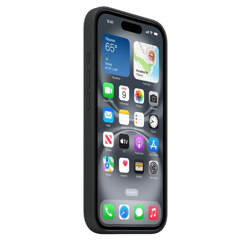 Чехол Apple iPhone 16 Silicone Case MagSafe A3313 Silicone Case with MagSafe Чёрный