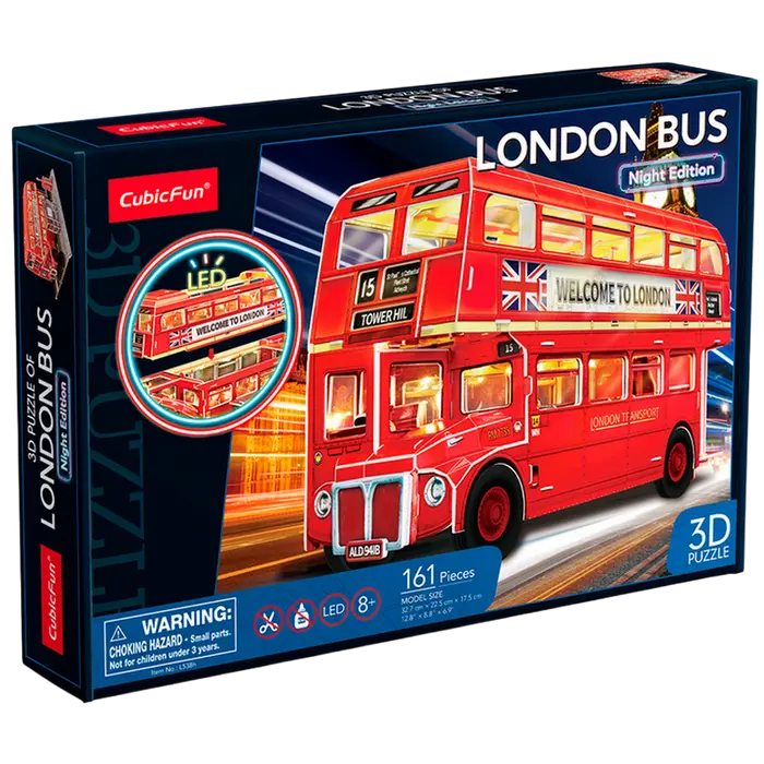 Пазл 3D CubicFun London Bus Красный