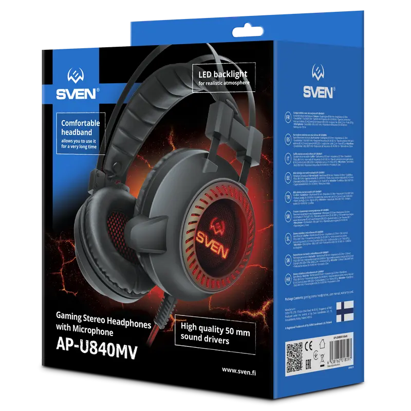 Наушники SVEN AP-U840MV Чёрный/Красный