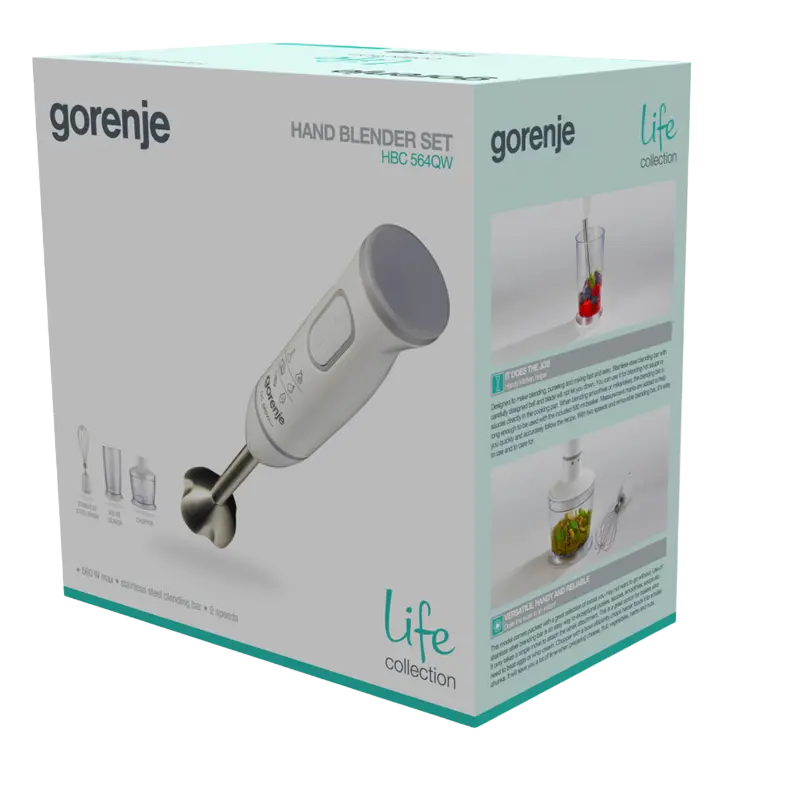 Погружной блендер Gorenje Life collection HBC564QW Белый