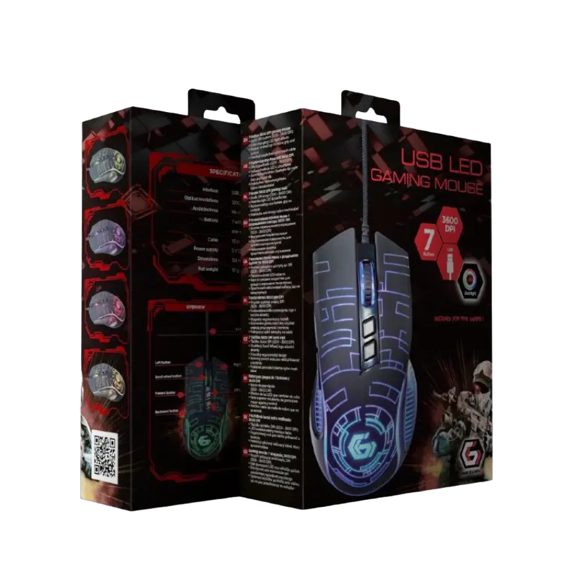 Игровая мышь Gembird MUSG-RGB-02 Проводное Чёрный