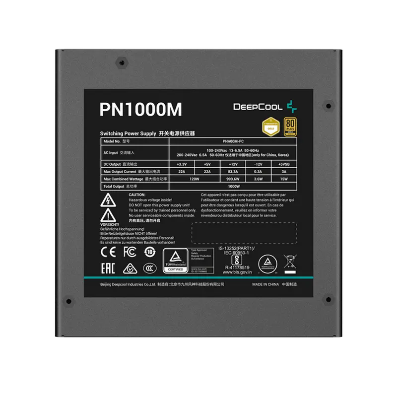 Tip Блок питания для компьютеров Deepcool GamerStorm PN1000M ATX Черный