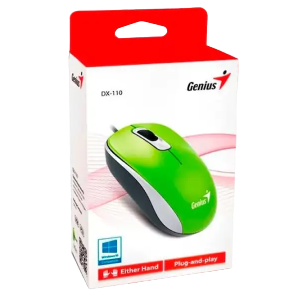 Мышь Genius DX-110 Проводное Зелёный