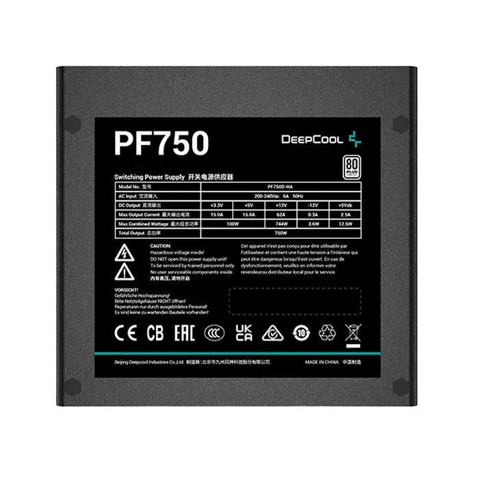 Tip Блок питания для компьютеров Deepcool PF750 ATX Черный