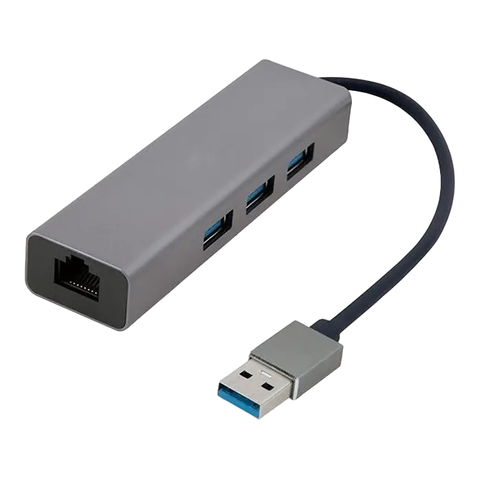 USB-концентратор Cablexpert A-AMU3-LAN-01 Серый