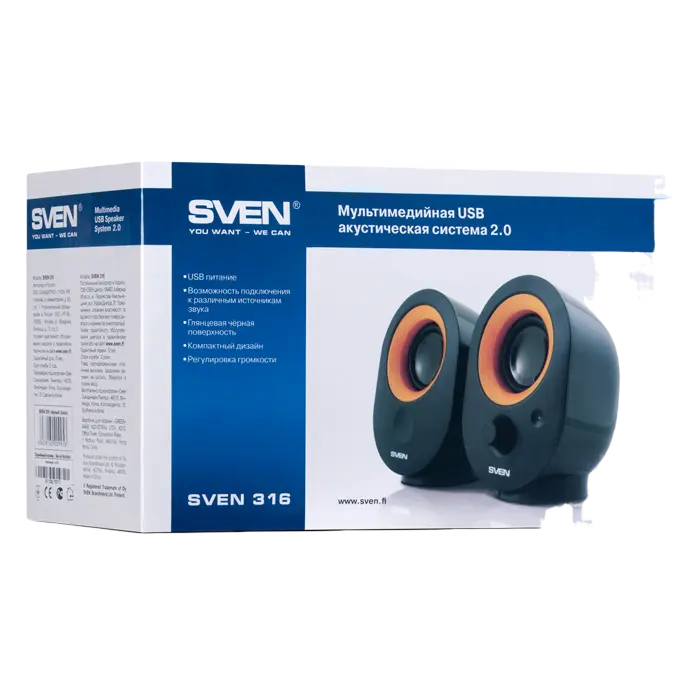 Компьютерные колонки SVEN 316 Оранжевый