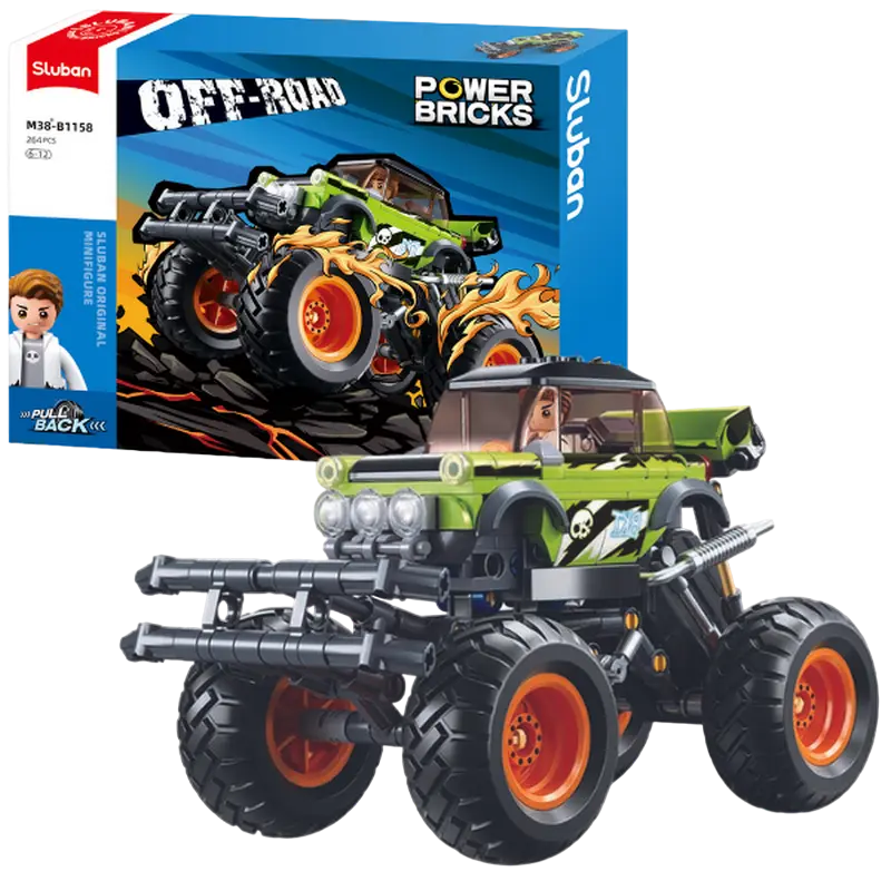 Конструктор Sluban Off-Road - Big Foot Green BKI Зелёный