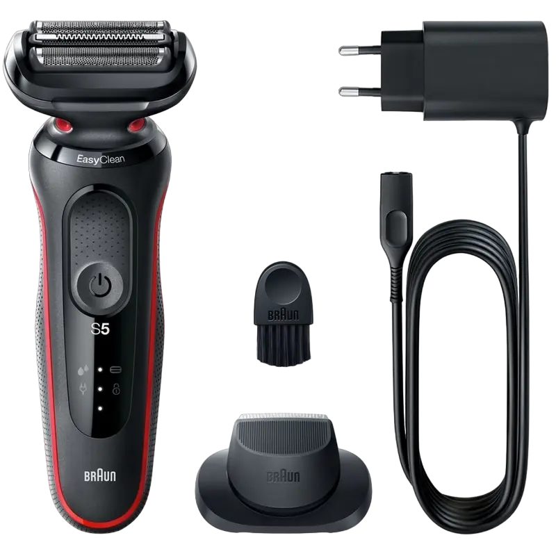 Электробритва мужская Braun Series 5 51-R1200s Чёрный/Красный