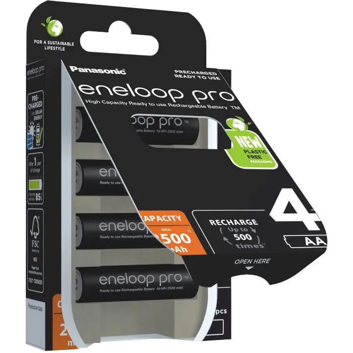 Аккумуляторы Panasonic Eneloop Pro BK-3HCDE/4CP AA