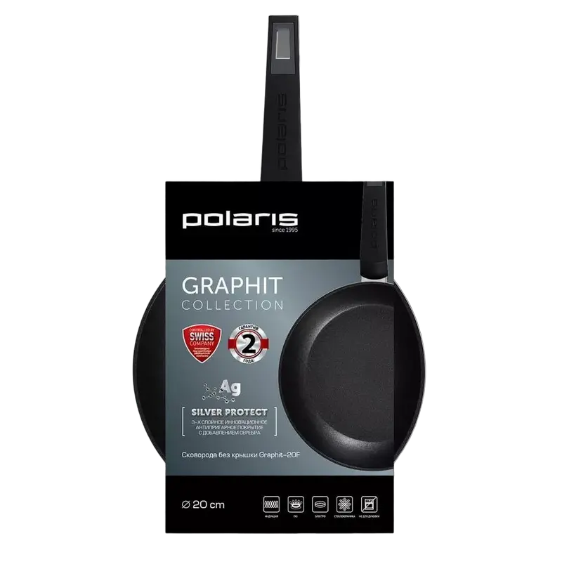 Сковорода Polaris Graphit-20F Graphit Графитовый