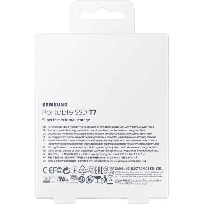 Внешний портативный SSD накопитель Samsung T7 500 ГБ Синий