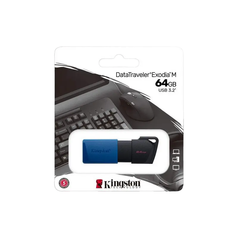 USB Flash накопитель Kingston DataTraveler Exodia M 64ГБ Черный/Синий
