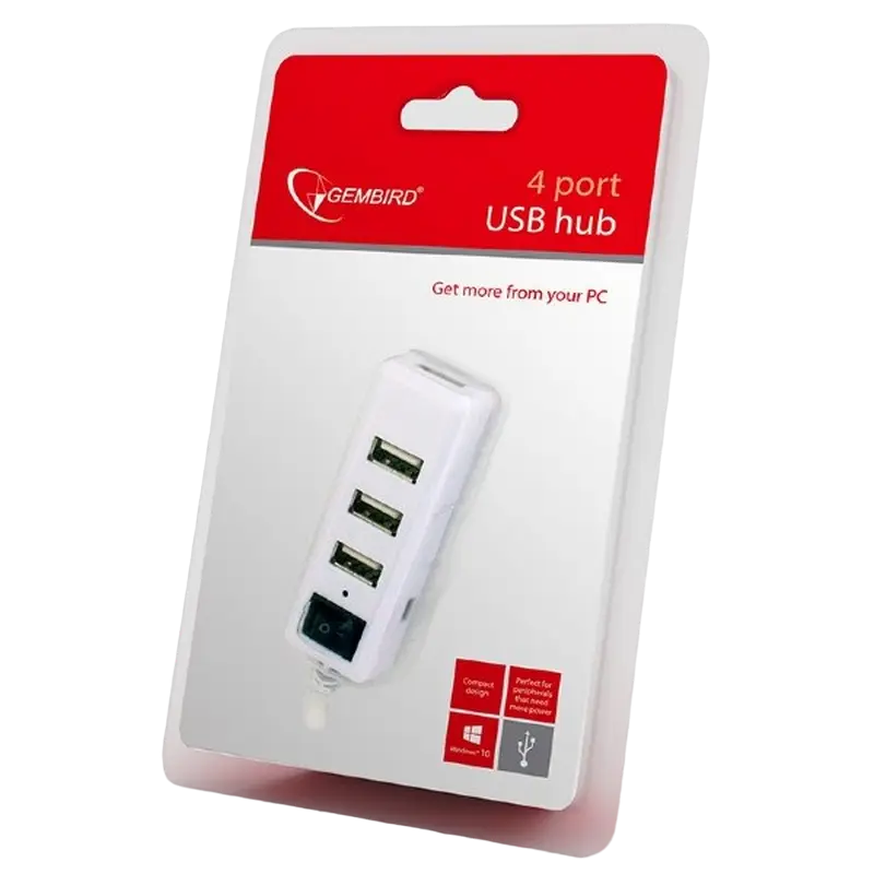 USB-концентратор Gembird UHB-U2P4-21 Белый