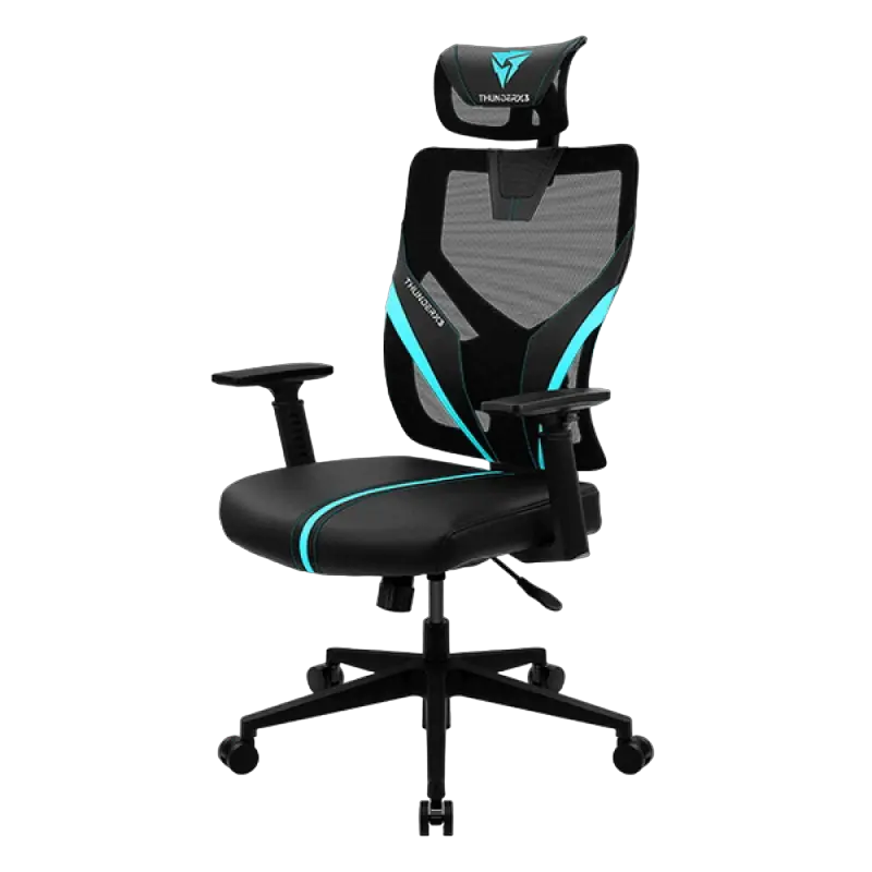 Игровое кресло ThunderX3 Yama1 Искусственная кожа Чёрный/Голубой