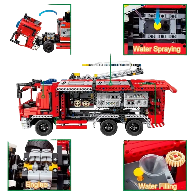 Конструктор iM.Master Fire Truck with Water Spraying Красный