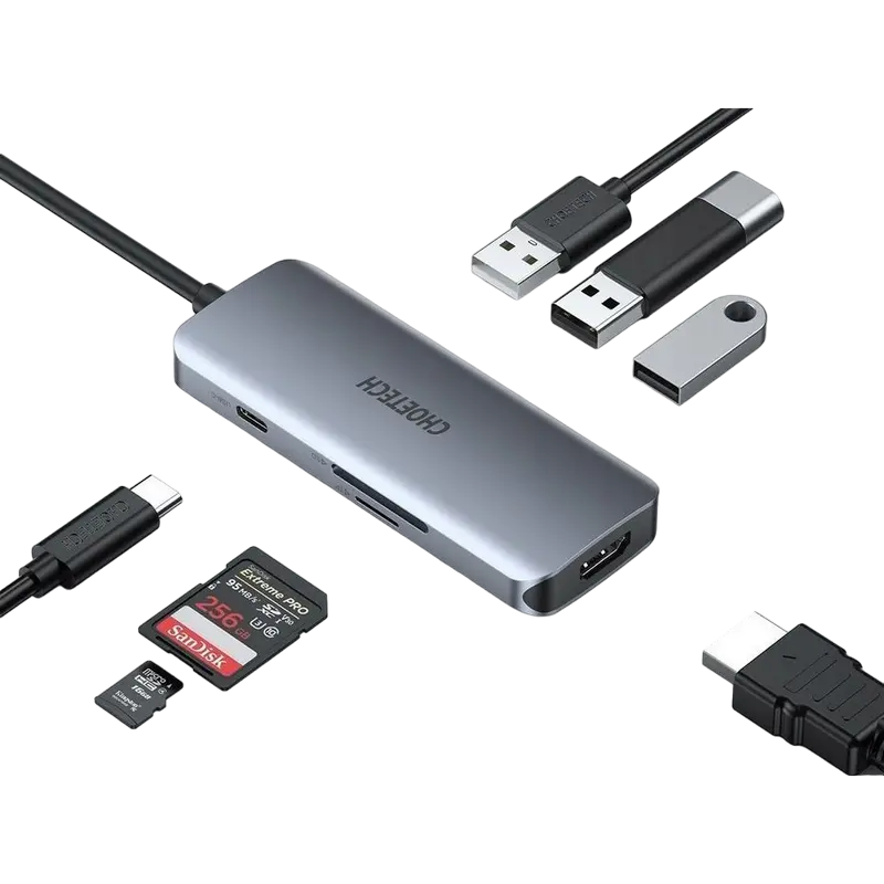 USB-концентратор Choetech HUB-M19 Серый