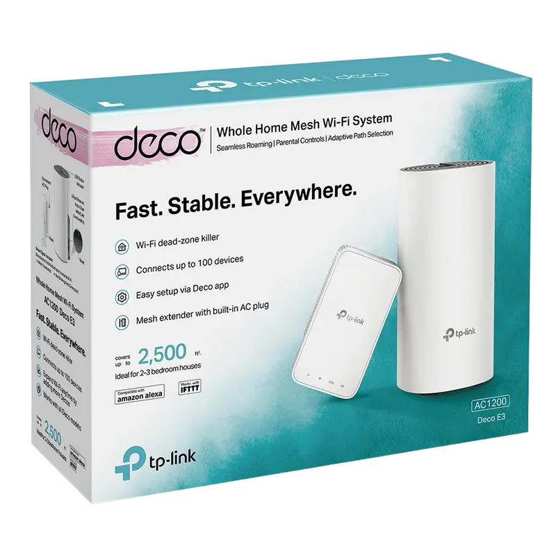 Домашняя Mesh Wi-Fi система TP-LINK Deco E3 (2-pack) Белый