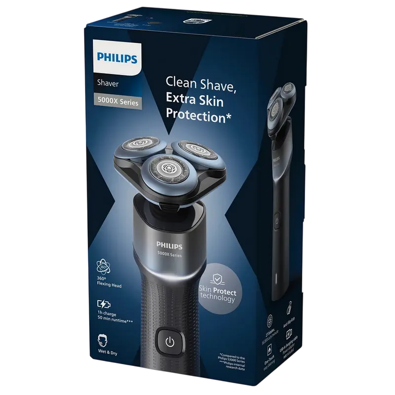 Электробритва мужская Philips 5000X series Черный | Синий