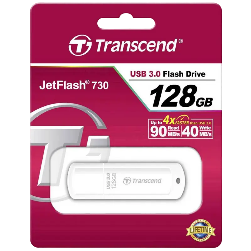 USB Flash накопитель Transcend JetFlash 730 128ГБ Белый