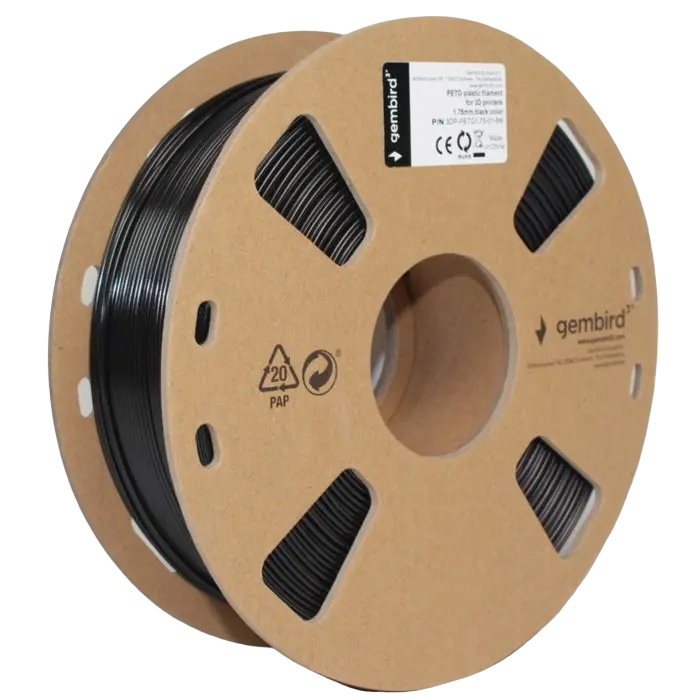 Нить для 3D-принтера Gembird 3DP-PETG1.75-01-BK Черный